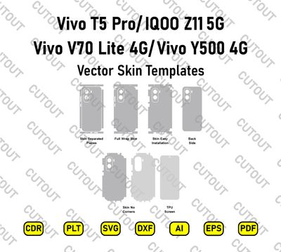 Vivo T5 Pro/ iQOO Z11 5G -vivo Y500 4G -Vivo V70 Lite 4G Vector Skin Cut Files