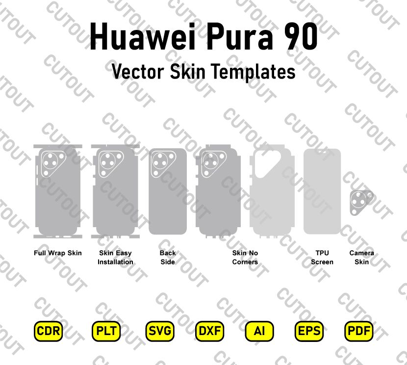 ​Archivos de corte vectorial para vinilo Huawei Pura 90