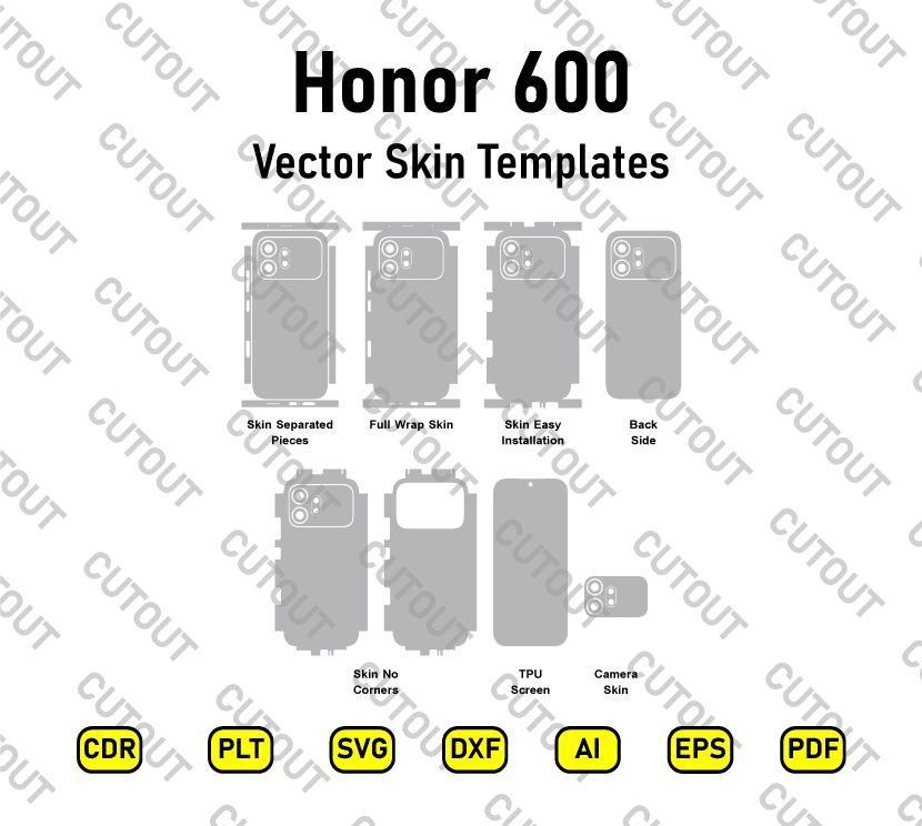 ​Archivos de corte vectorial para vinilo Honor 600 (VKJ-NX9)