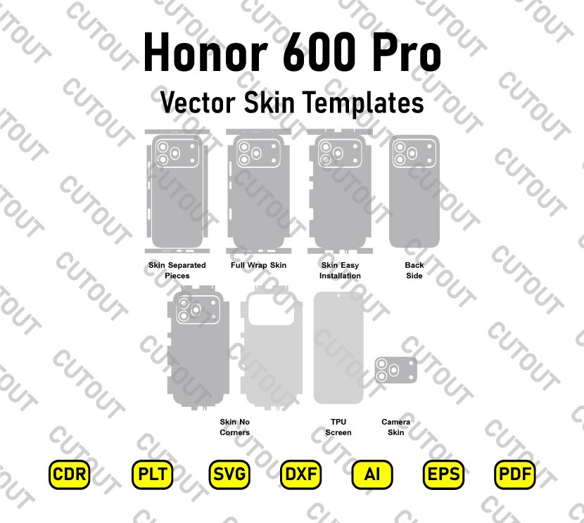​Archivos de corte vectorial para vinilo Honor 600 Pro