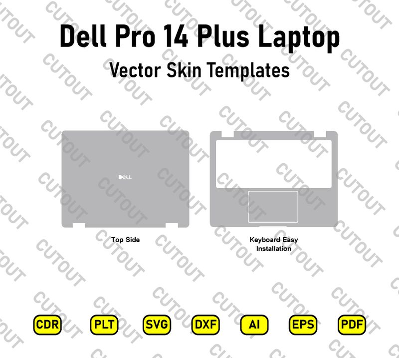 Dell Pro 14 Plus Laptop Vector Skin Cut Files