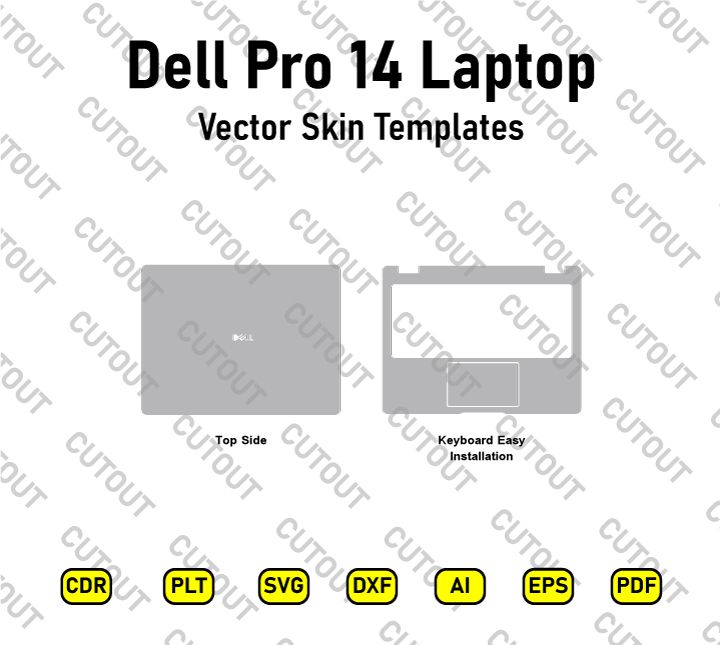 Dell Pro 14 Laptop Vector Skin Cut Files