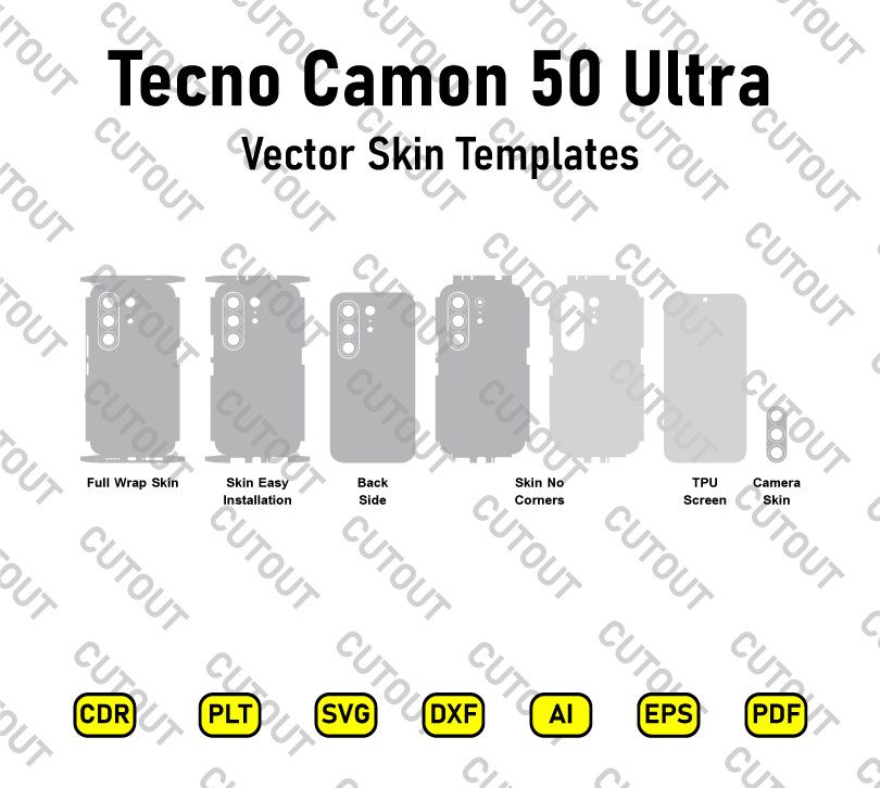 Tecno Camon 50 Ultra Vector Skin Cut Files