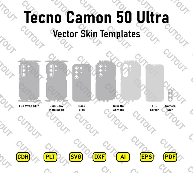 Tecno Camon 50 Ultra Vector Skin Cut Files