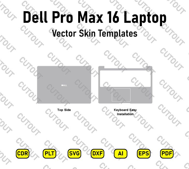 Dell Pro Max 16 Laptop Vector Skin Cut Files