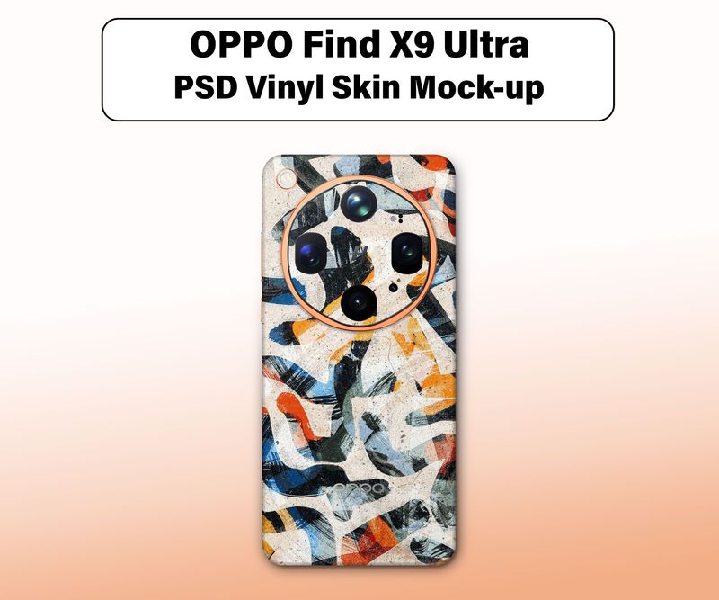 PSD Vinyl Skin Mock-up For Oppo Find X9 Ultra