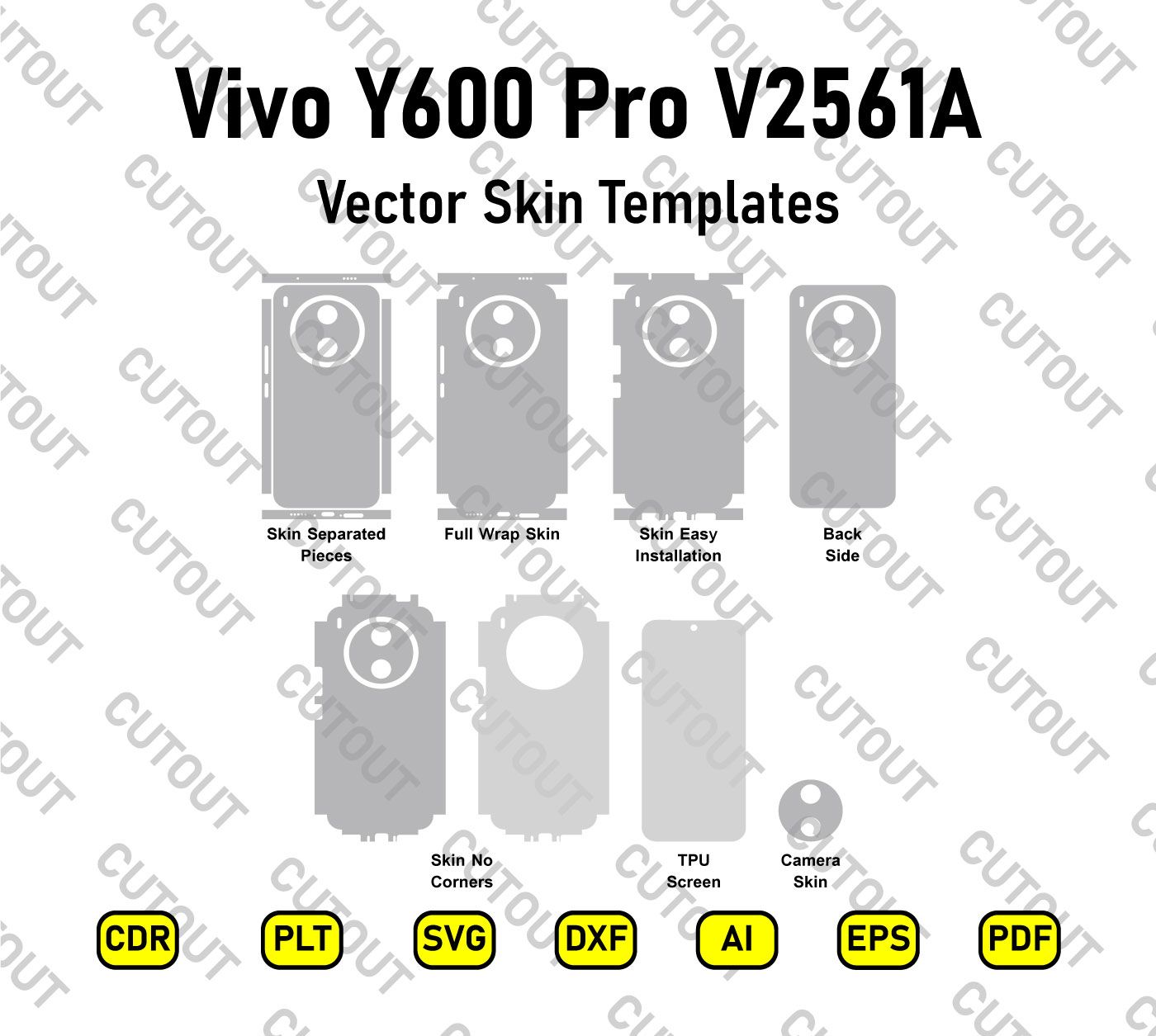 Vivo Y600 Pro V2561A Vector Skin Cut Files