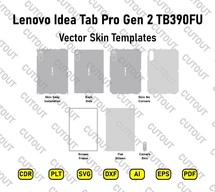 Lenovo Idea Tab Pro Gen 2 TB390FU Vector Skin Cut Files