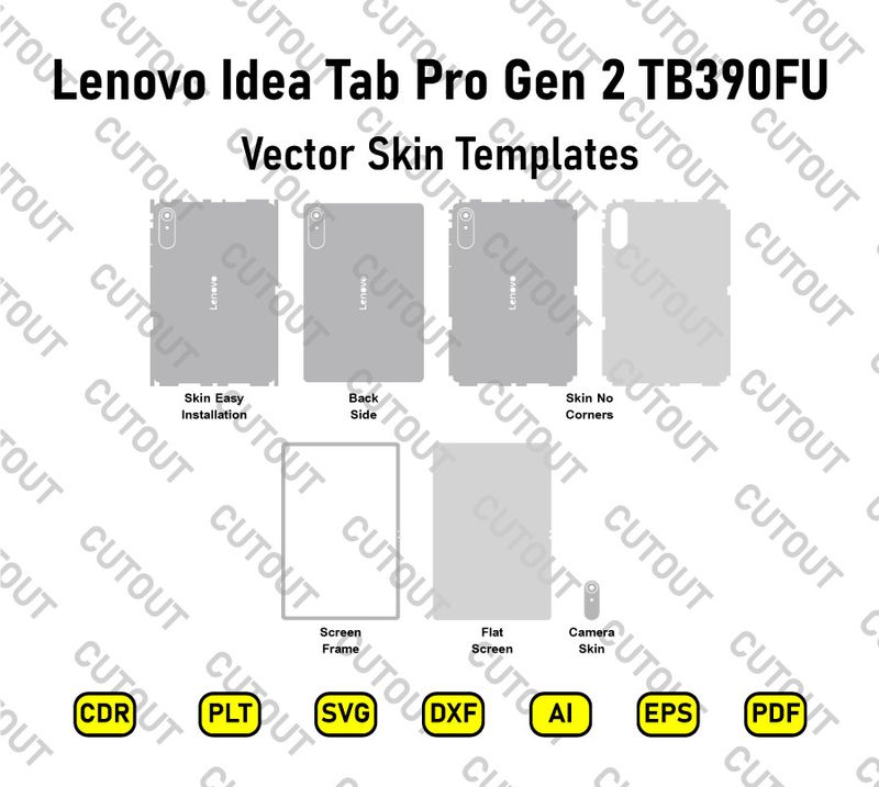 Lenovo Idea Tab Pro Gen 2 TB390FU Vector Skin Cut Files
