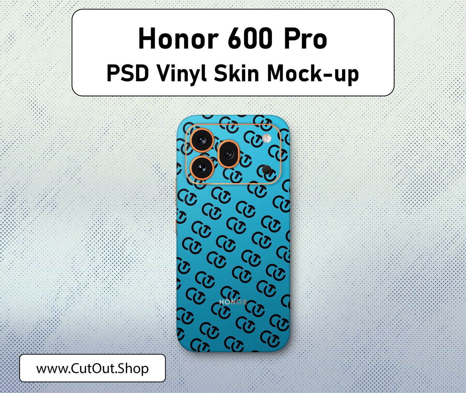 Honor 600 Pro PSD Vinyl Skin Mock-up