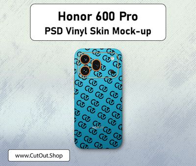 Honor 600 Pro PSD Vinyl Skin Mock-up