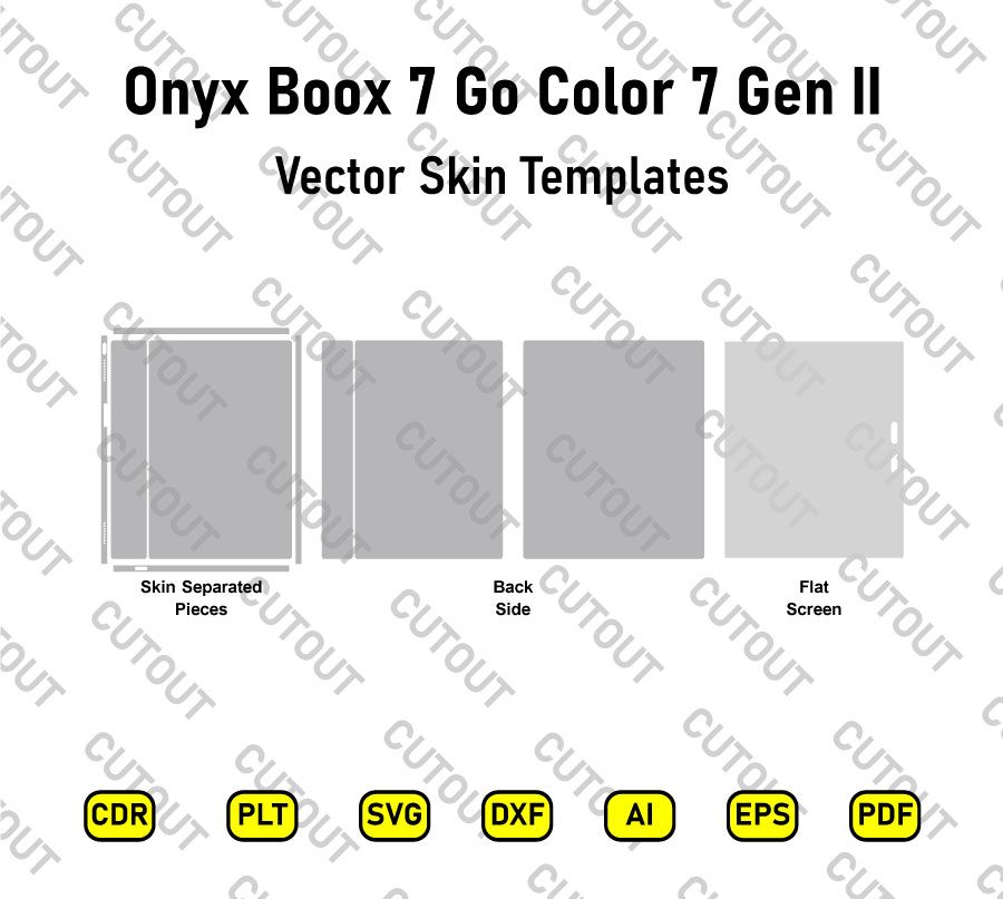 Onyx Boox 7 Go Color 7 Gen II Drawing Tab Vector Skin Cut Files