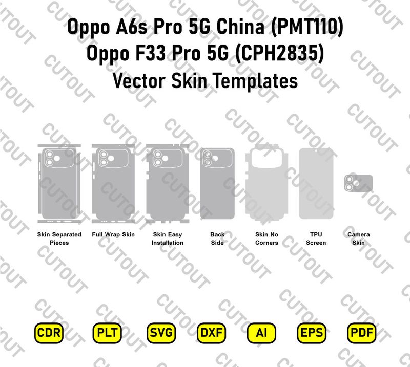 Oppo F33 Pro 5G (CPH2835),Oppo A6s Pro 5G China (PMT110) Vector Skin Cut Files