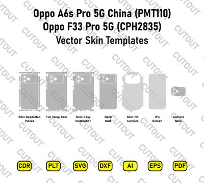 Oppo F33 Pro 5G (CPH2835),Oppo A6s Pro 5G China (PMT110) Vector Skin Cut Files