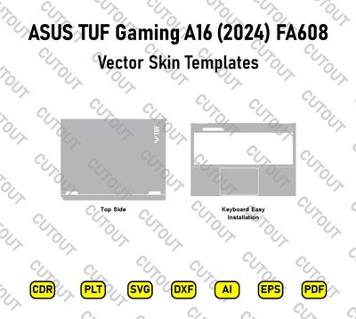 ASUS TUF Gaming A16 (2024) FA608 Vector Skin Cut Files