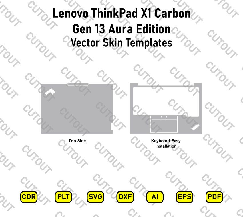 ​Lenovo ThinkPad X1 Carbon Gen 13 Aura Edition Vektor-Skin-Schnittdatei