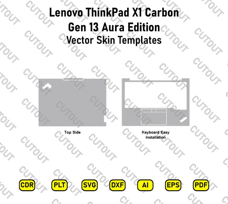 Lenovo ThinkPad X1 Carbon Gen 13 Aura Edition Vector Skin Cut File