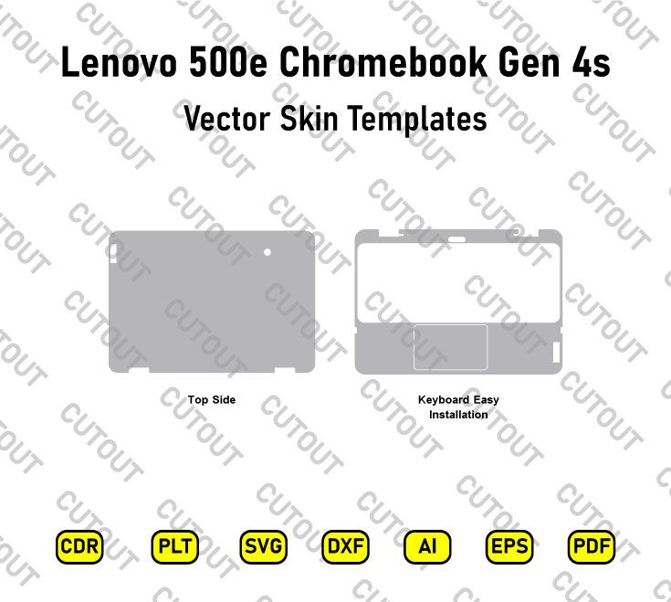 Lenovo 500e Chromebook Gen 4s Vector Skin Cut Files