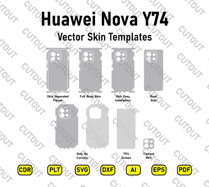 Huawei Nova Y74 Vector Skin Cut Files