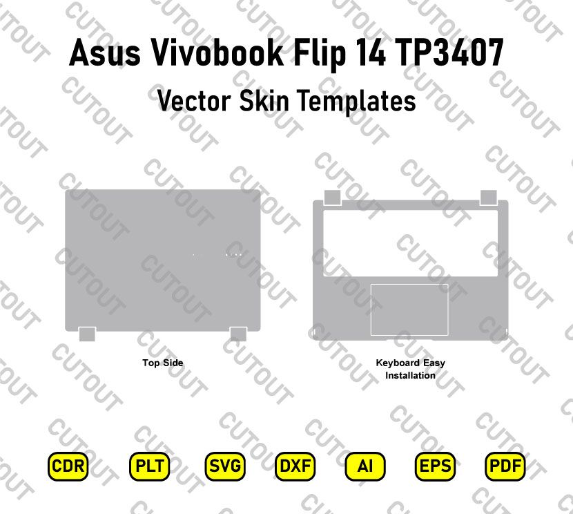 Asus Vivobook Flip 14 TP3407 Vector Skin Cut Files