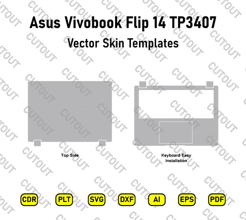 Asus Vivobook Flip 14 TP3407 Vector Skin Cut Files