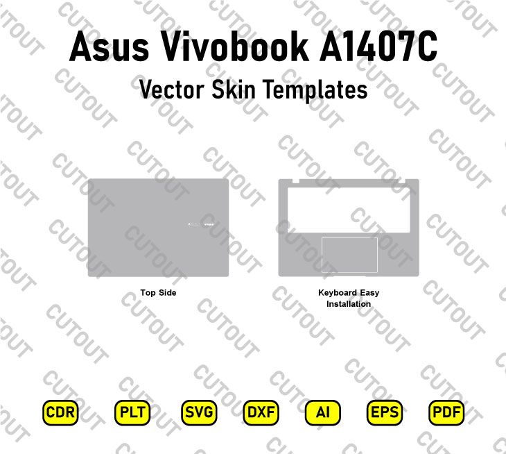Asus Vivobook A1407C Vector Skin Cut Files