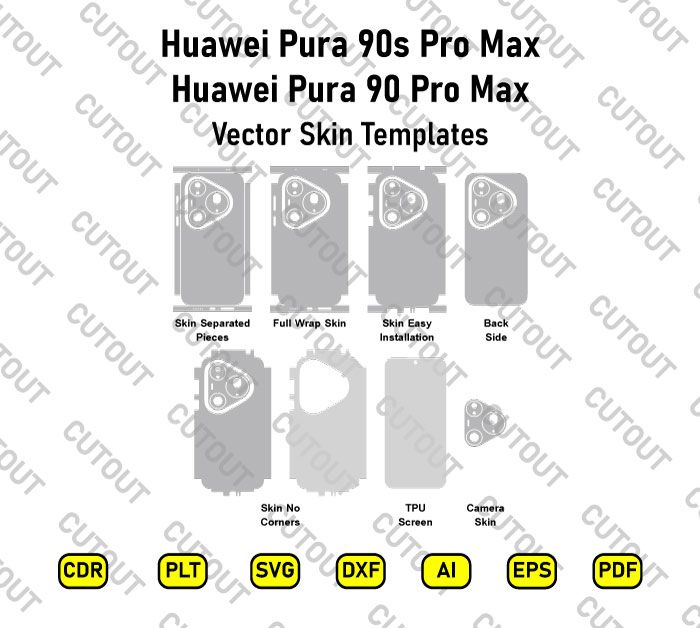 Huawei Pura 90s Pro Max-Pura 90 Pro Max Vector Skin Cut Files