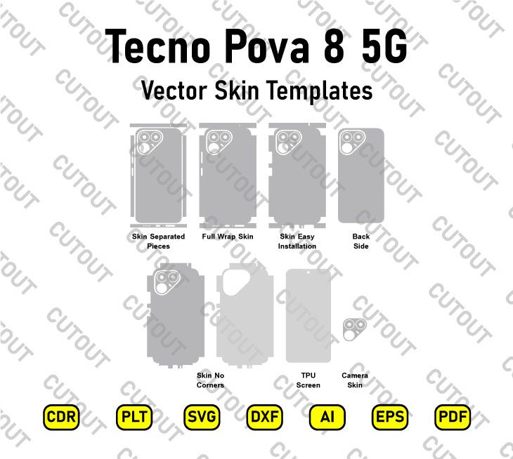 Tecno Pova 8 5G Vector Skin Cut Files