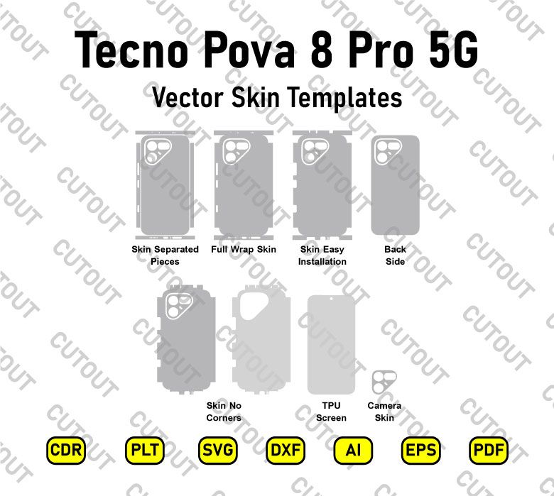 Tecno Pova 8 Pro 5G Vector Skin Cut Files