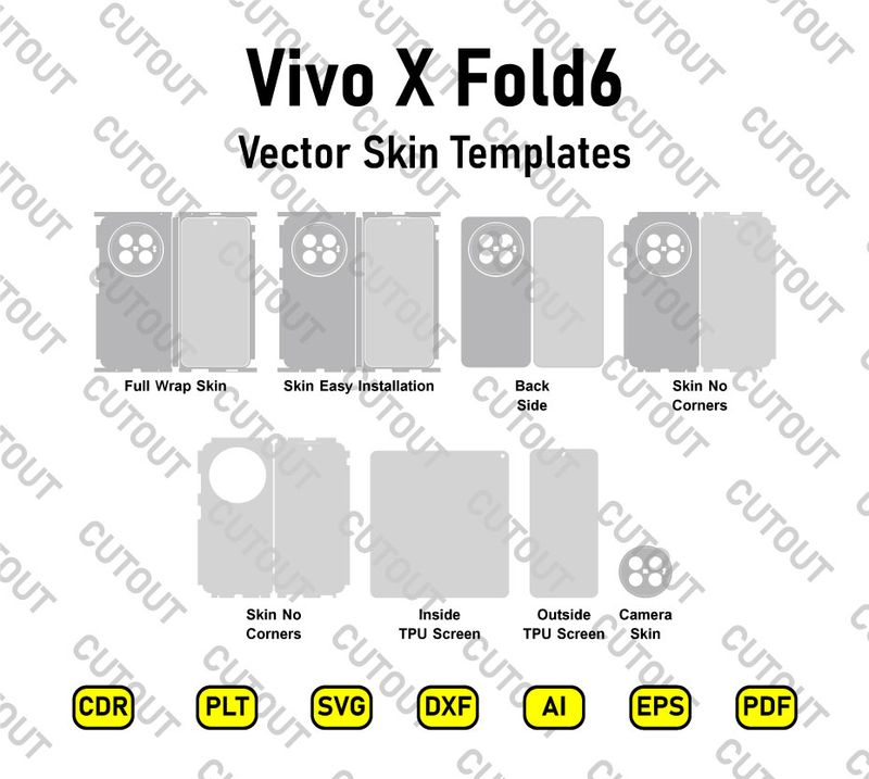 Vivo X Fold6 Vector Skin Cut Files