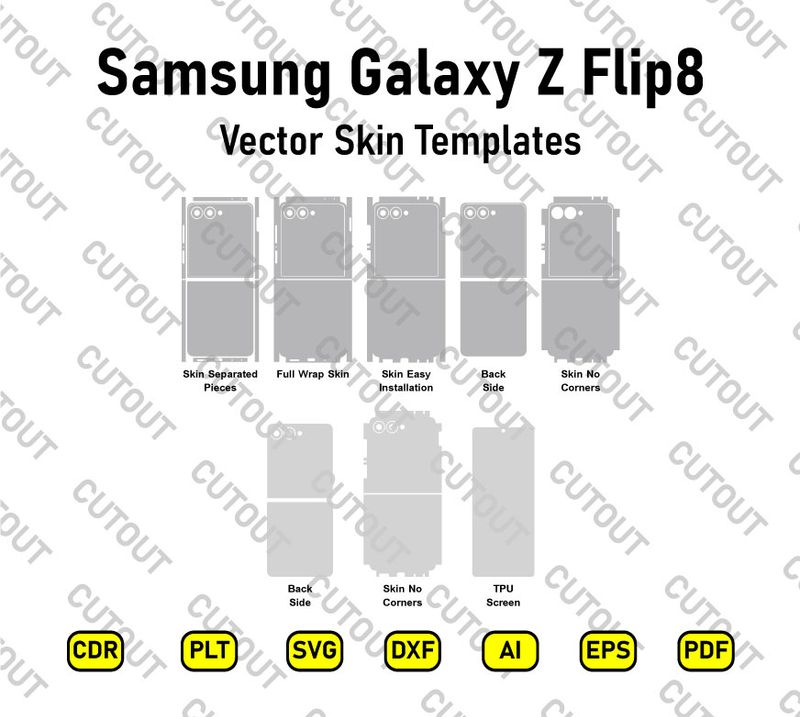 Samsung Galaxy Z Flip8 Vector Skin Cut Files