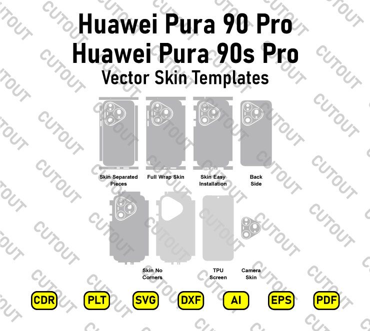 Huawei Pura 90 Pro-Huawei Pura 90s Pro Vector Skin Cut Files