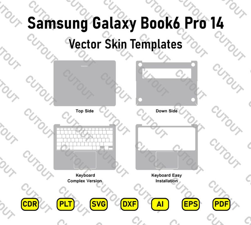 Samsung Galaxy Book6 Pro 14  inch Vector Skin Cut Files