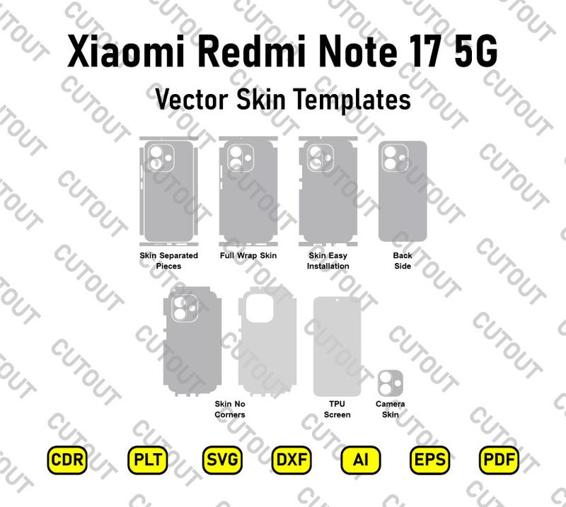 Xiaomi Redmi Note 17 5G Vector Skin Cut Files