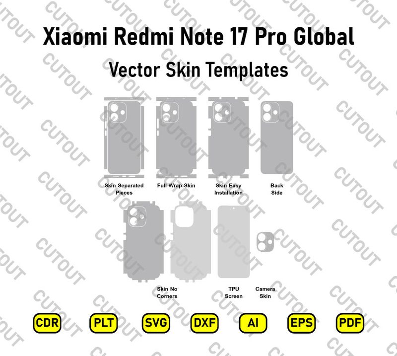 Xiaomi Redmi Note 17 Pro Global Vector Skin Cut Files
