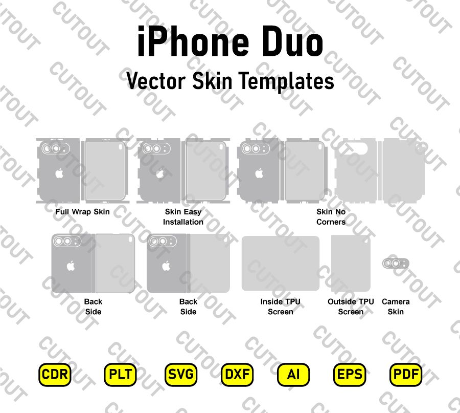iPhone Duo Vector Skin Cut Files