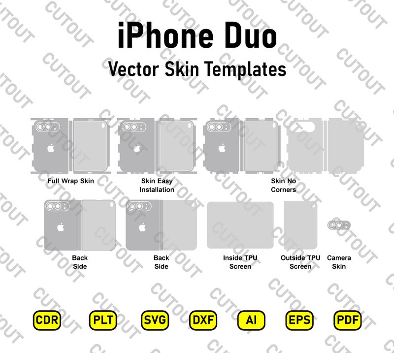 iPhone Duo Vector Skin Cut Files