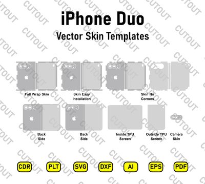 iPhone Duo Vector Skin Cut Files