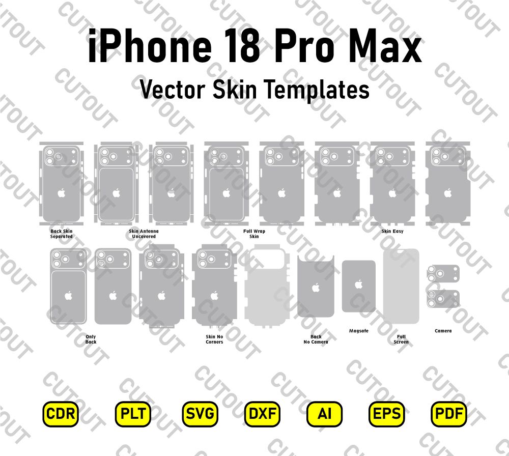 iPhone 18 Pro Max Vector Skin Cut Files