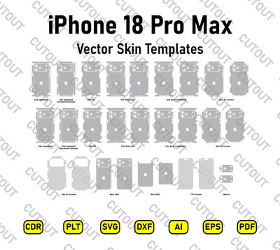 iPhone 18 Pro Max complete Version Vector Skin Cut Files