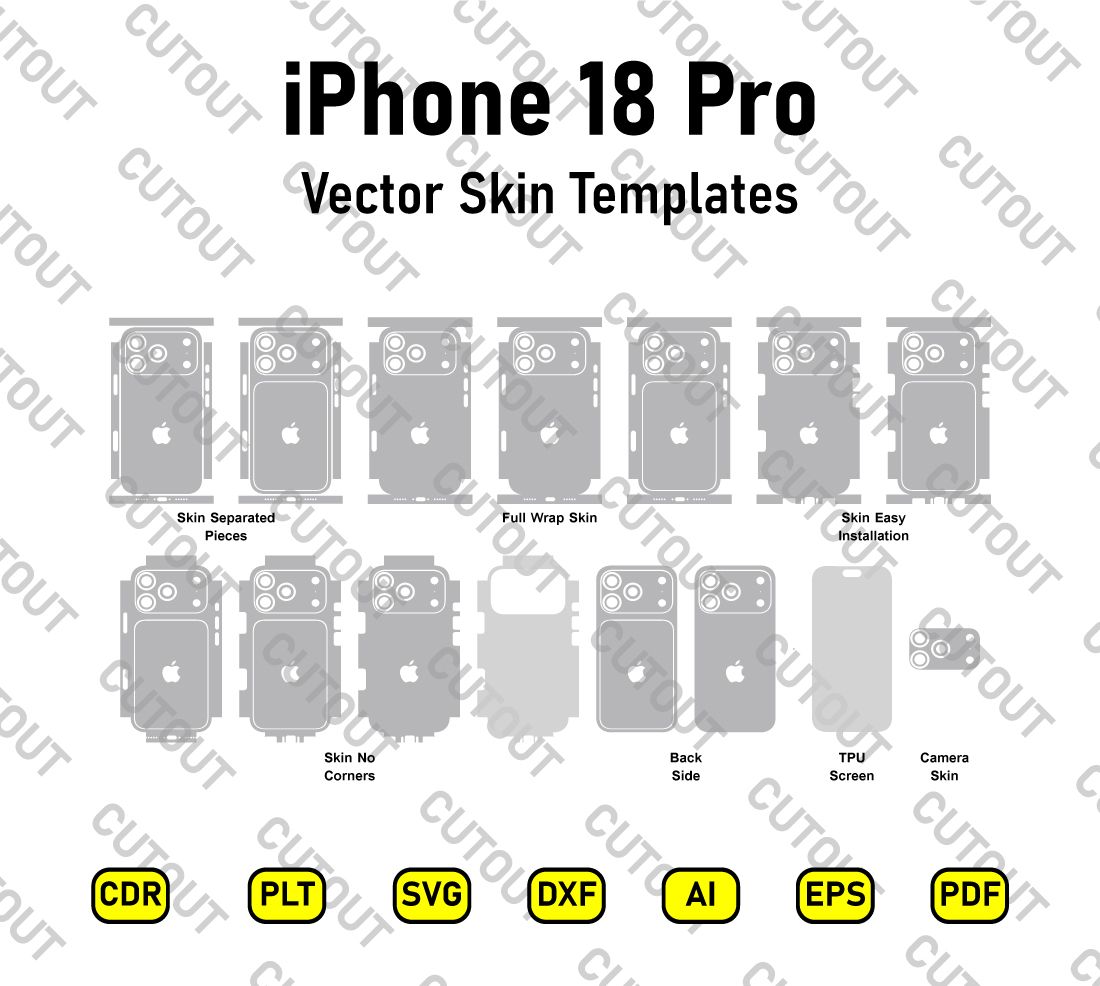 iPhone 18 Pro Vector Skin Cut Files