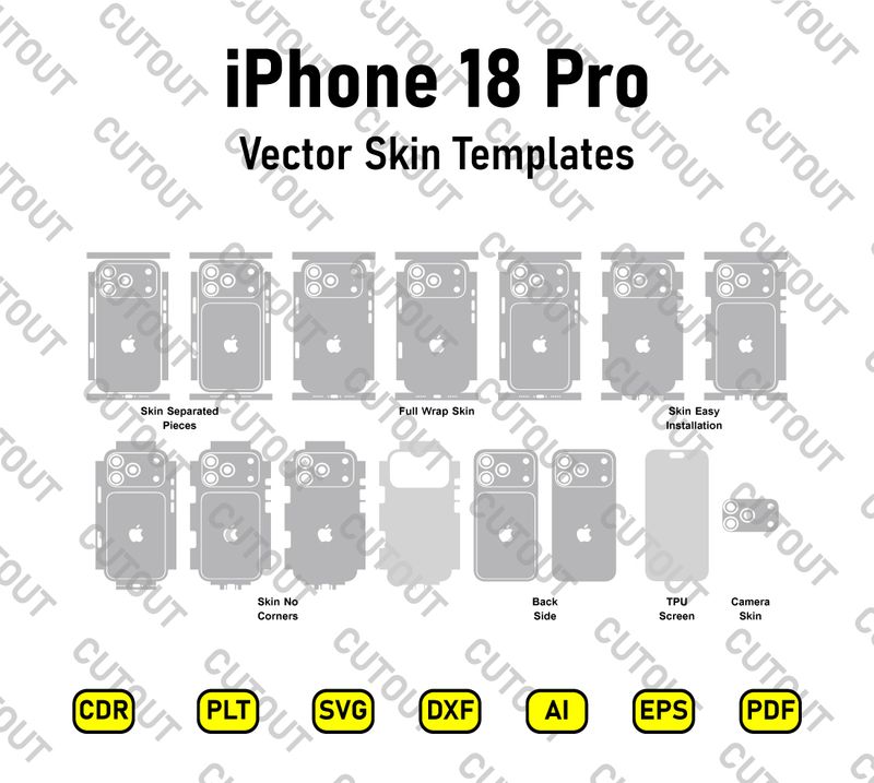 iPhone 18 Pro Vector Skin Cut Files
