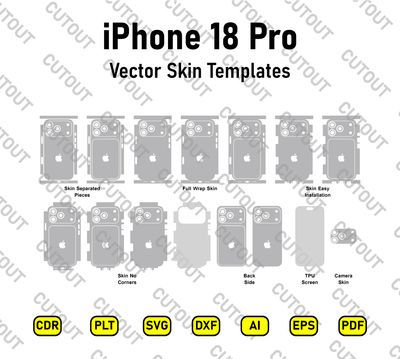 iPhone 18 Pro Vector Skin Cut Files