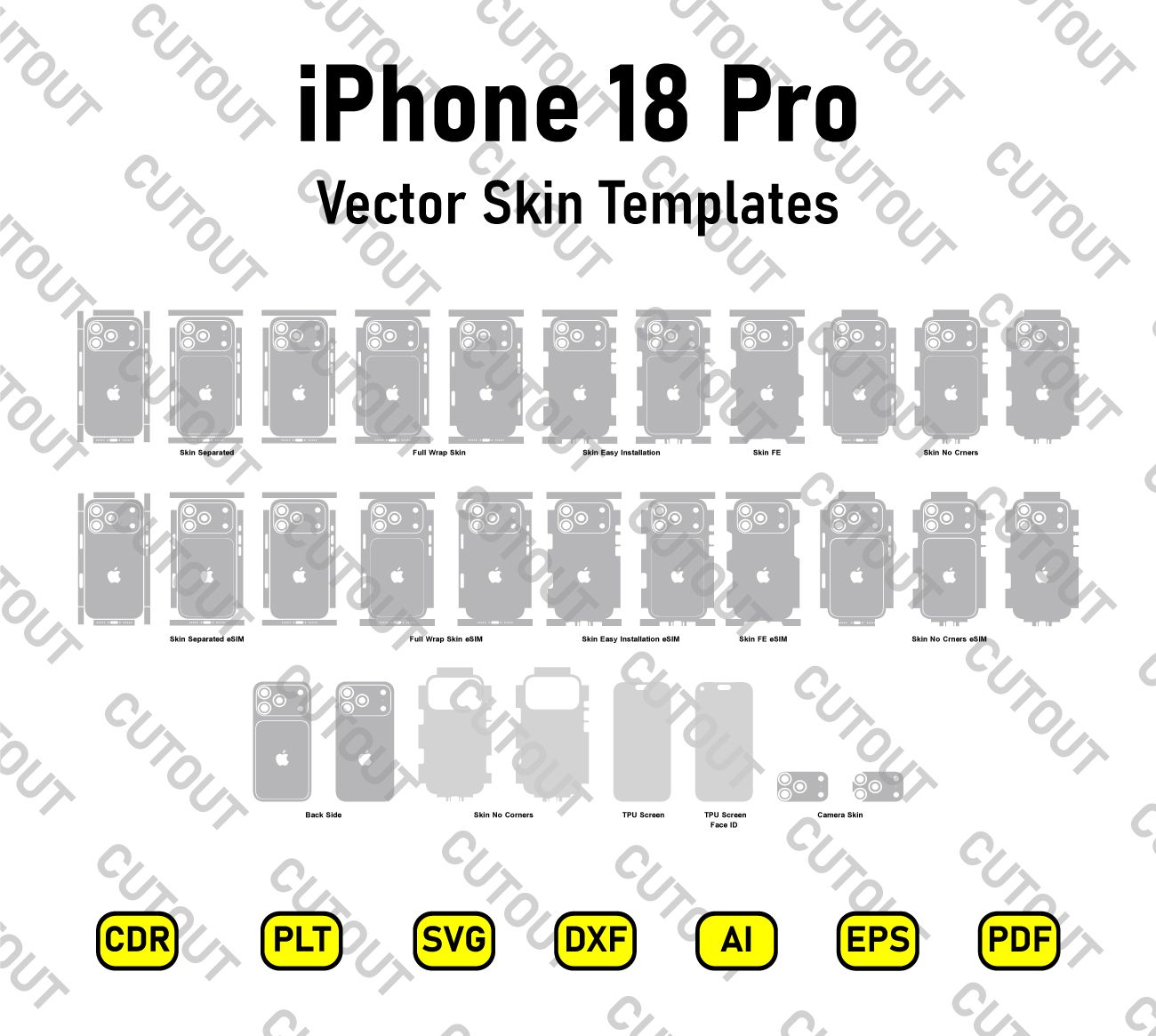 iPhone 18 Pro Complete Version Vector Skin Cut Files