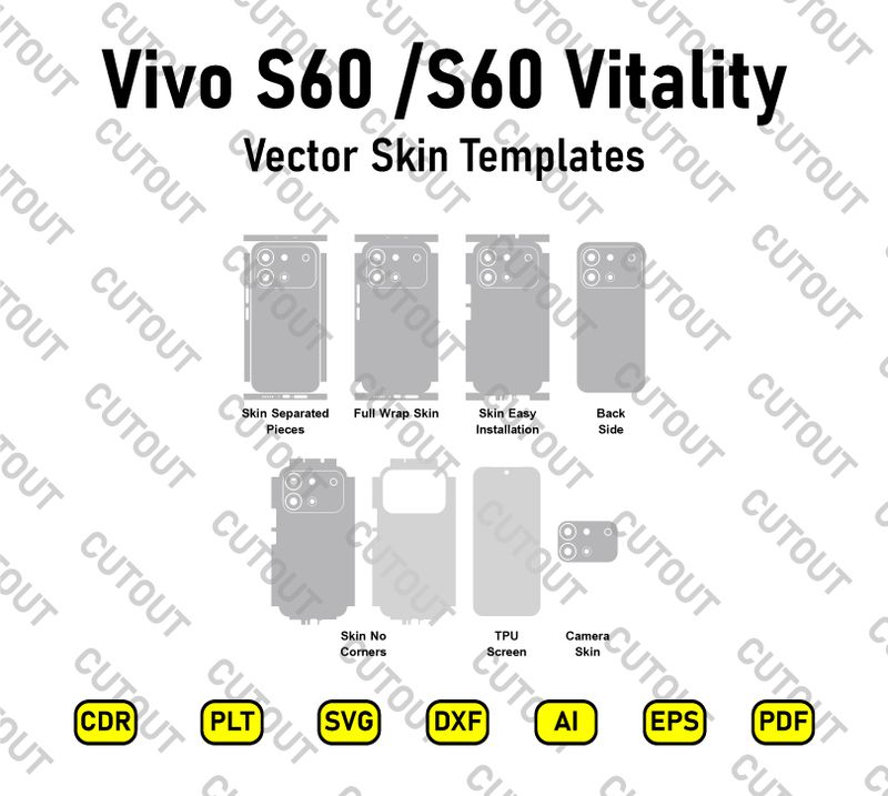 Vivo S60 / vivo S60 Vitality Vector Skin Cut Files