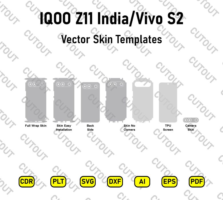 Vivo S2 V2576-IQOO Z11 India -Vivo V80 Lite (India-Pakistan) Vector Skin Cut Files