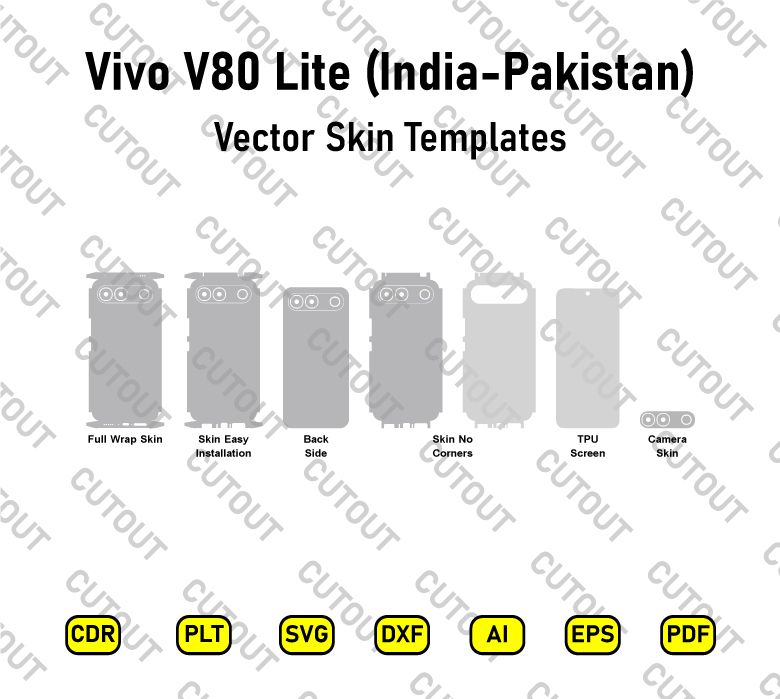 Vivo S2 V2576-IQOO Z11 India -Vivo V80 Lite (India-Pakistan) Vector Skin Cut Files