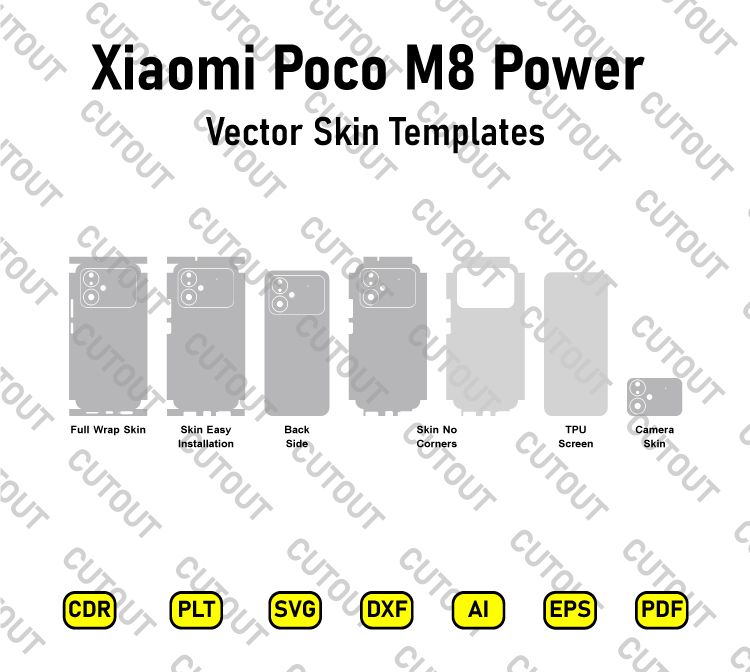 Xiaomi Poco M8 Power Vector Skin Cut Files
