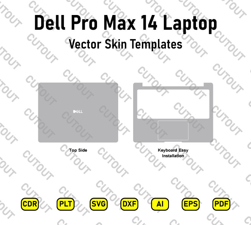 Dell Pro Max 14 Laptop Vector Skin Cut Files
