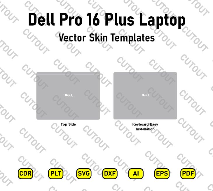 Dell Pro 16 Plus Laptop Vector Skin Cut Files